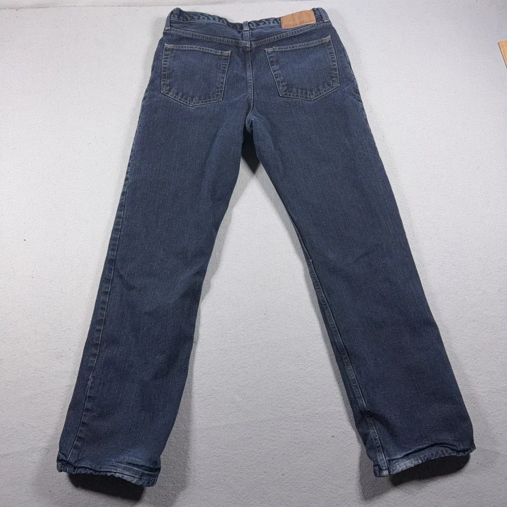Eddie Bauer Flannel Lined Jeans Men 32x32 Relaxed Fit Dark Blue Denim‎ Workwear
